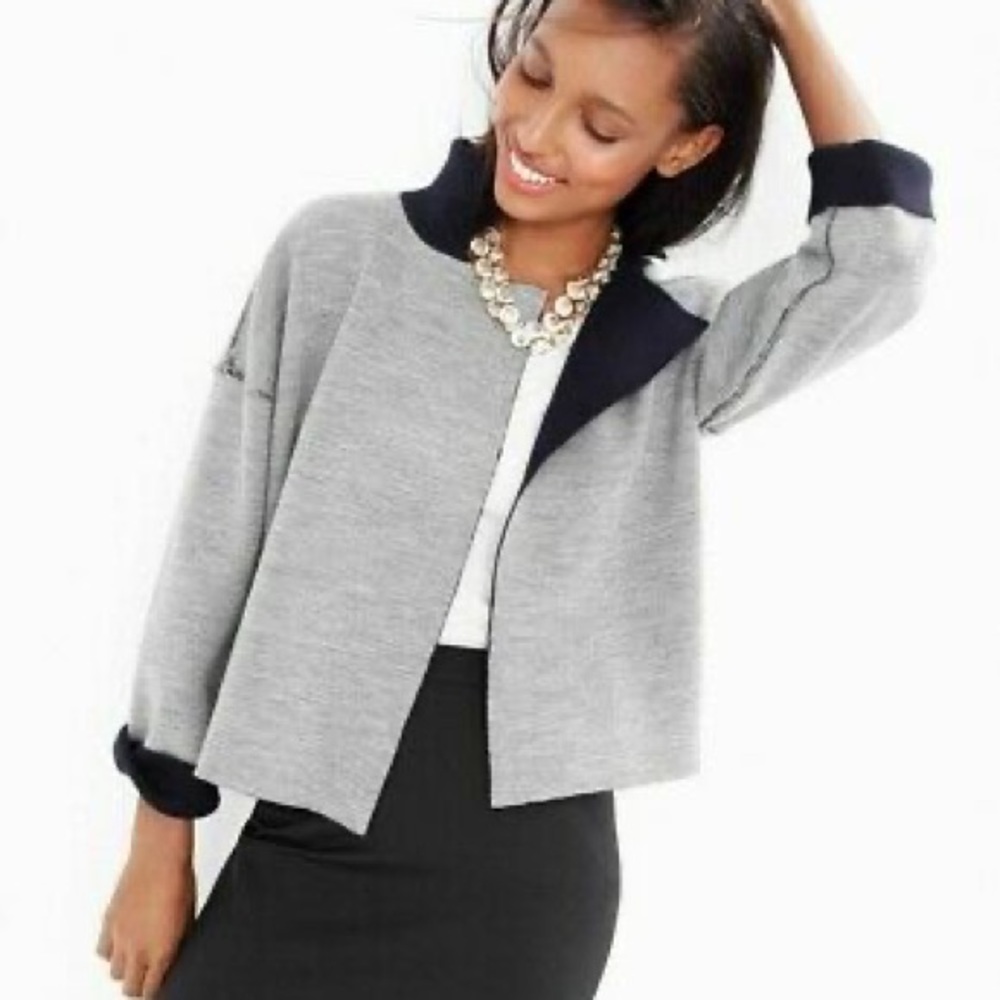 J. Crew Gray Sweater Moto Jacket M